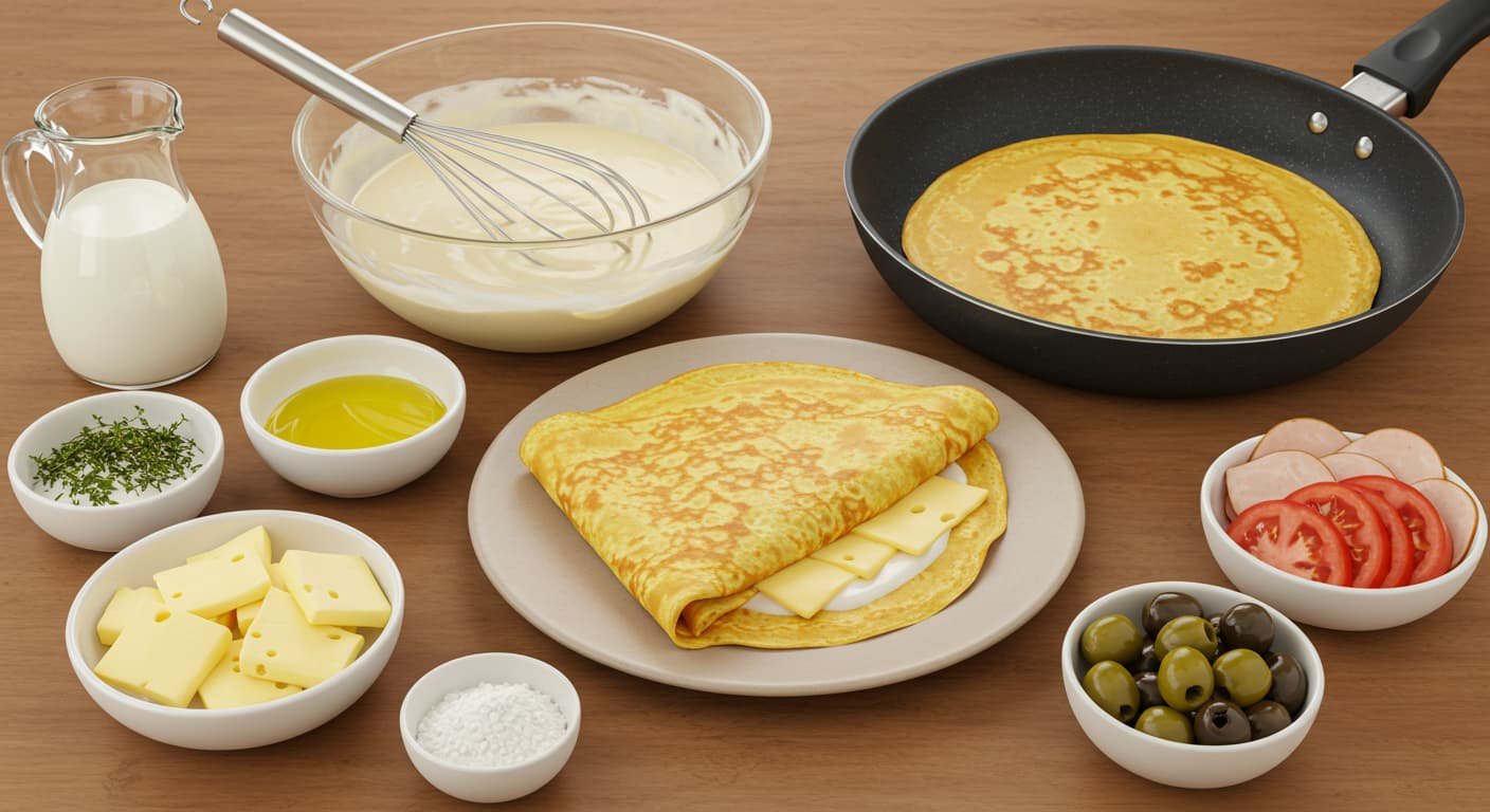 كريب مالح بدون بيض بمكونات بسيطة