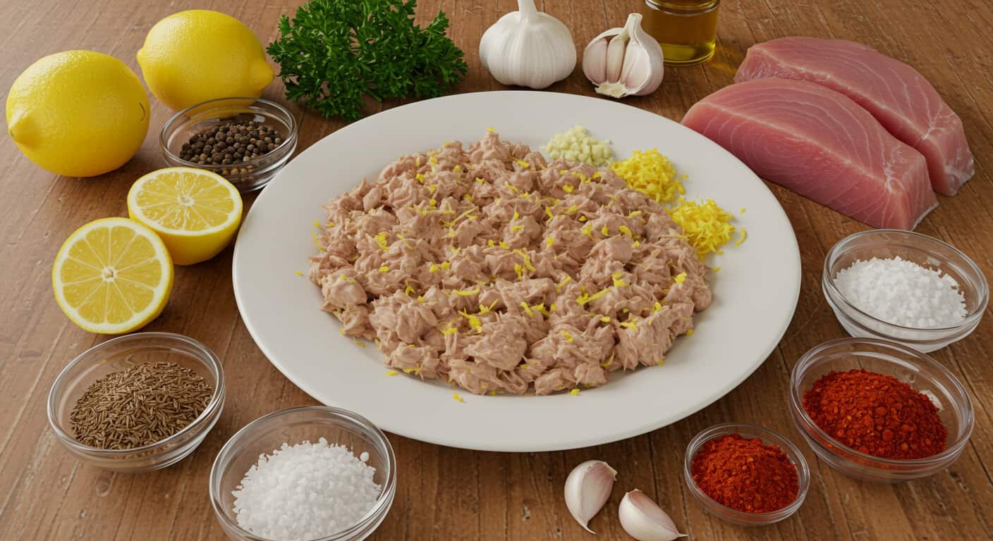 خطوات تحضير سمك التونة بالزيت والليمون