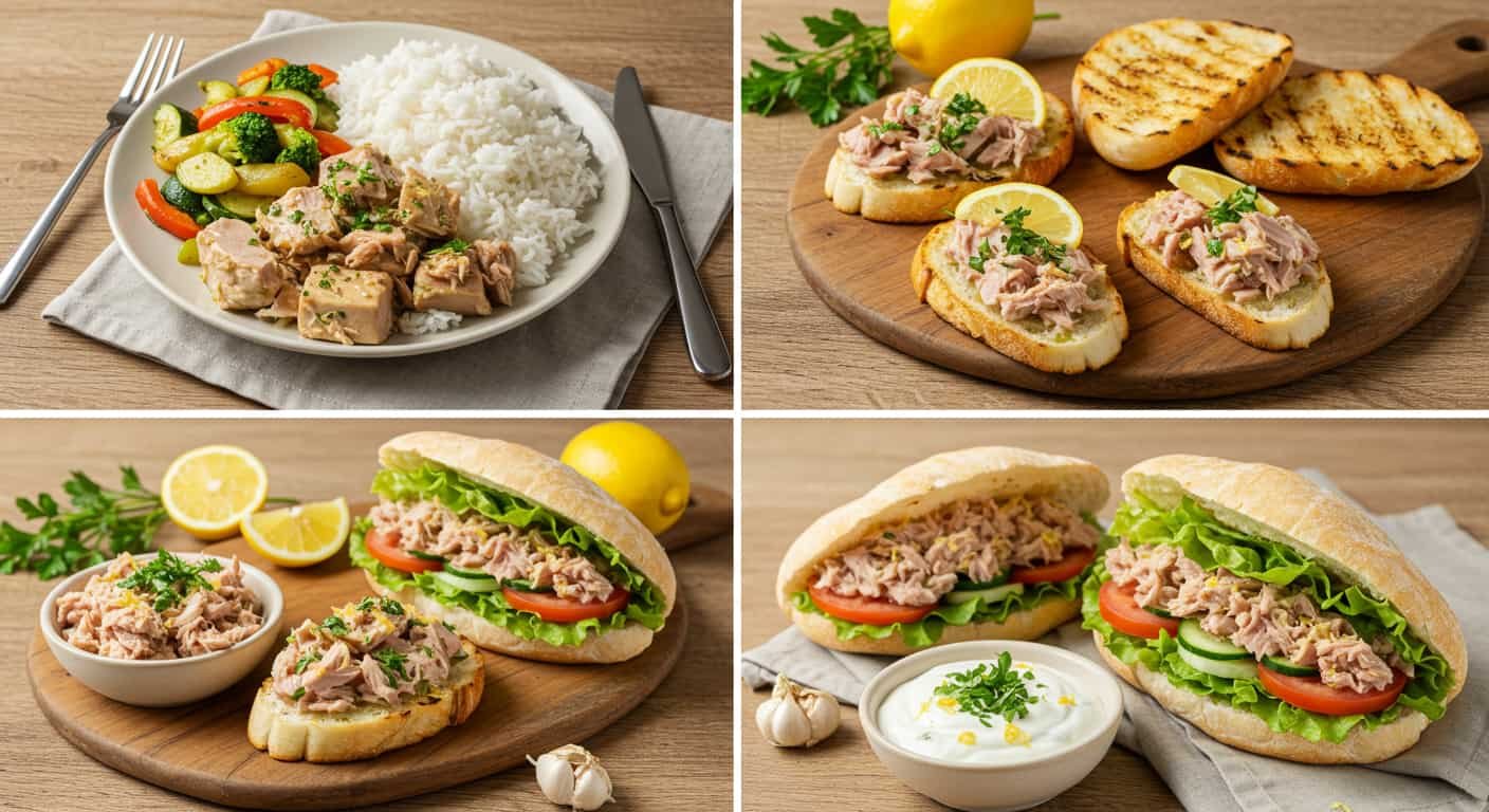 طريقة تقديم التونة مع الزيت والليمون